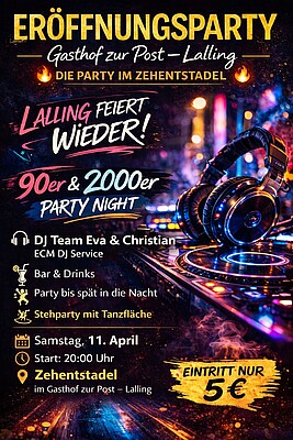 Banner 90er und 2000er Party Night
