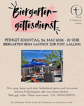 Banner Biergartengottesdienst